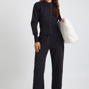 Tall Deep Hem Popper Bomber Sweatshirt Tracksuit