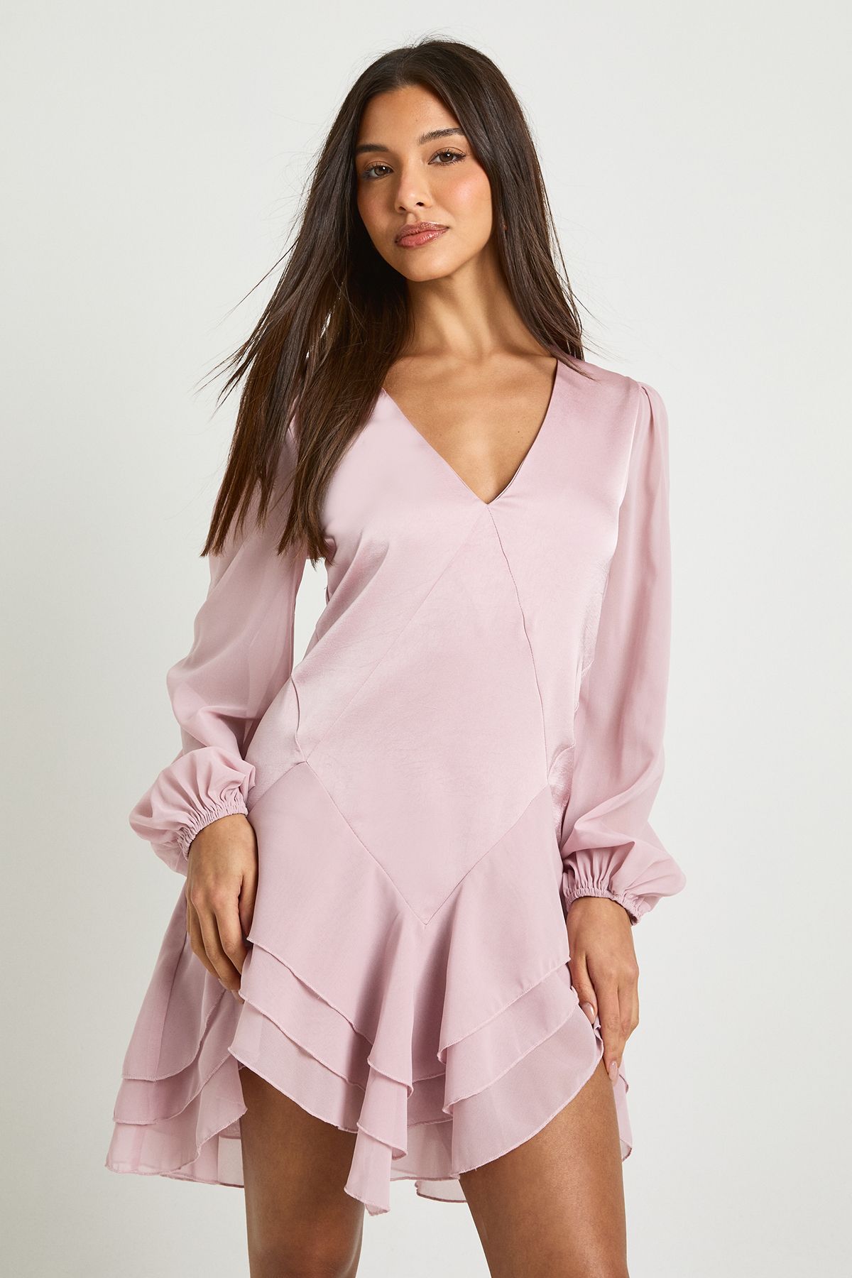 Chiffon Mix Panelled Smock dress - Image 3