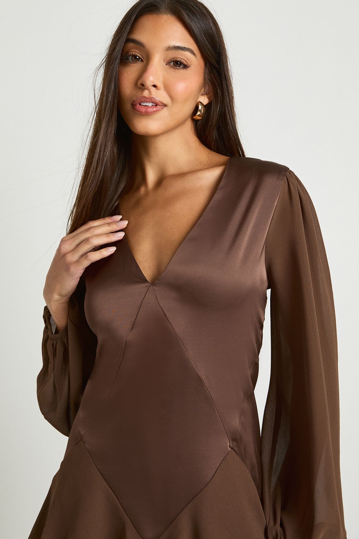 Chiffon Mix Panelled Smock dress - Image 4