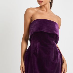 Velvet Bardot Crepe Dress