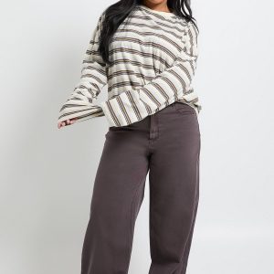 Plus Mid Waist Baggy Skater Jean