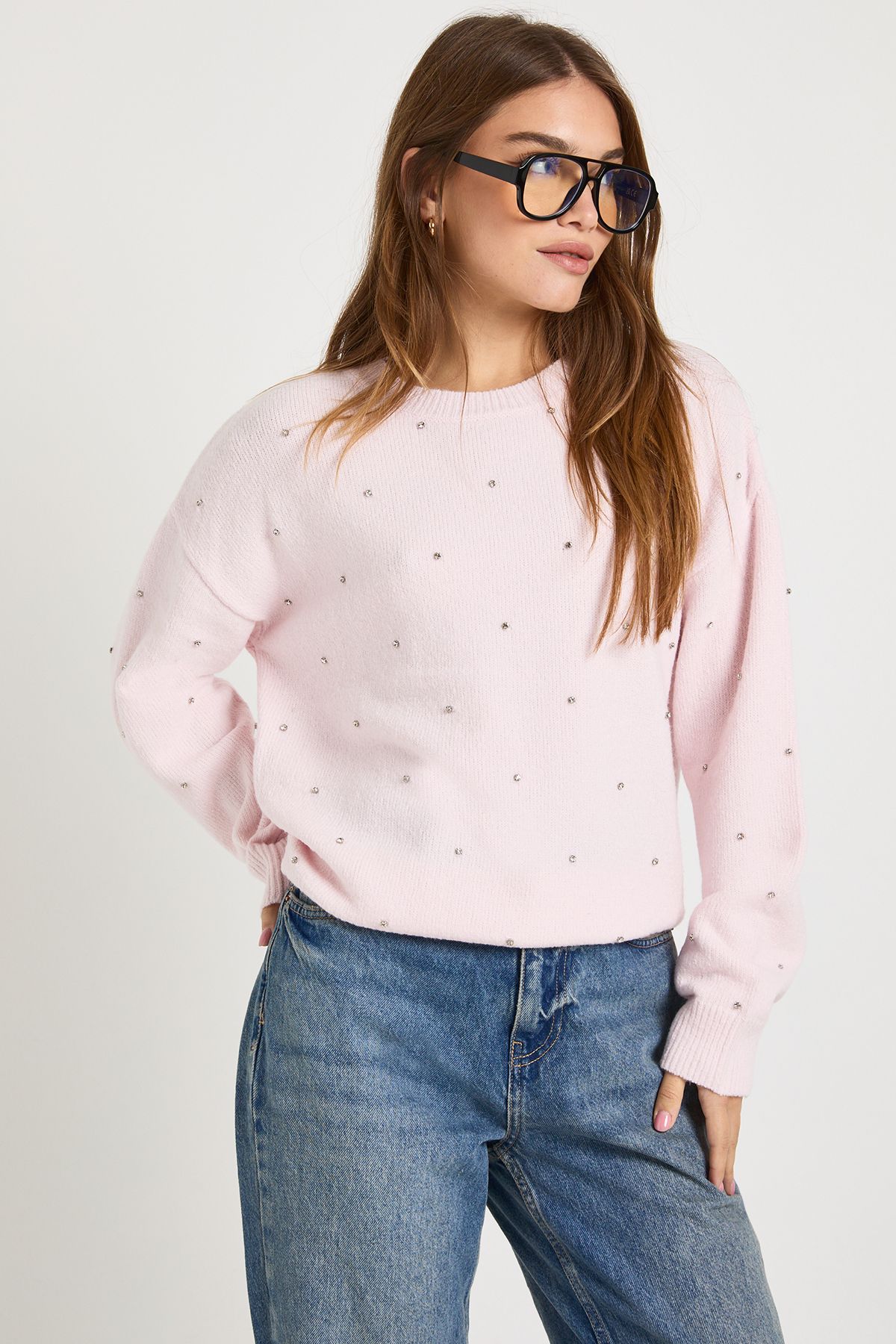 Diamante Crew Neck Jumper