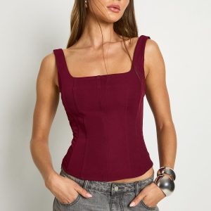 Structured Crepe Corset Top