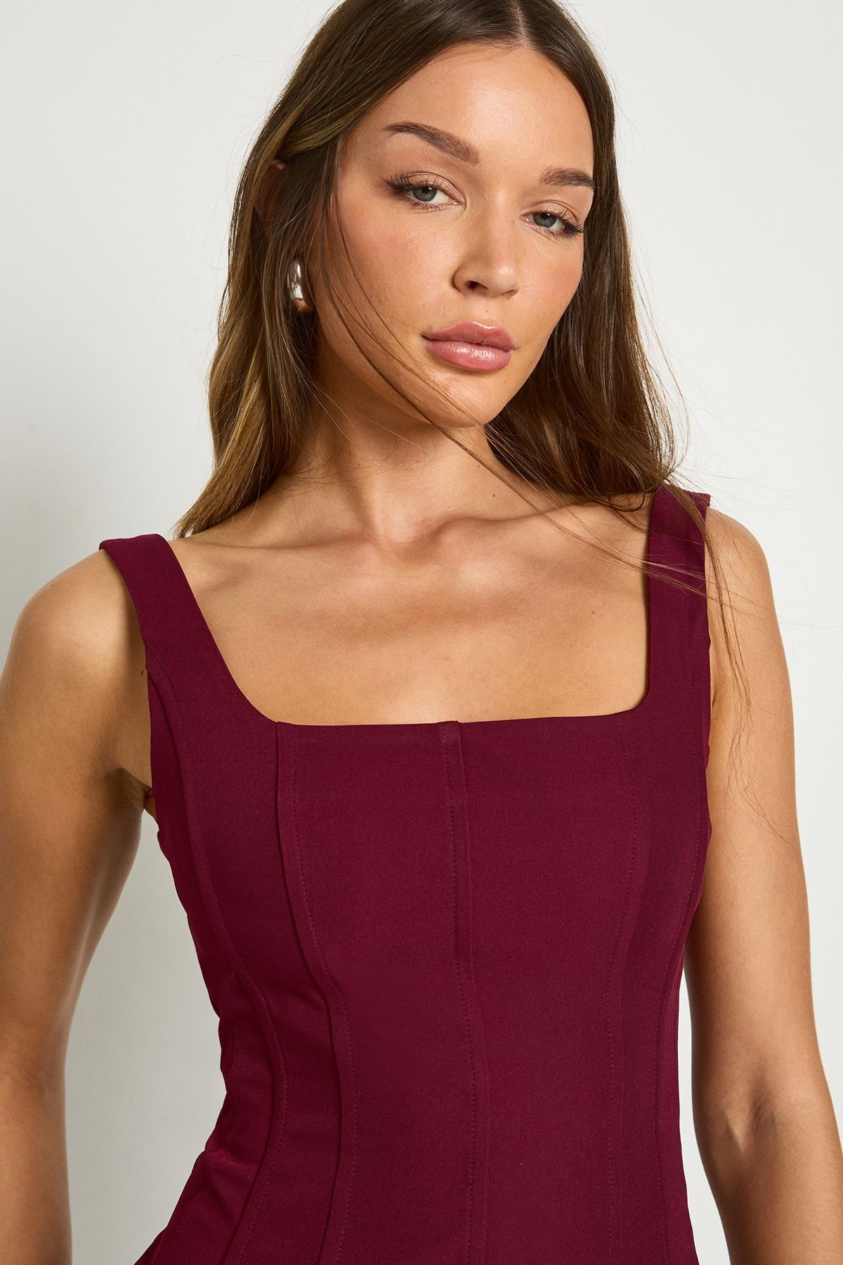 Structured Crepe Corset Top - Image 4