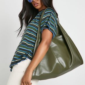 Faux Leather Large Tote Bag