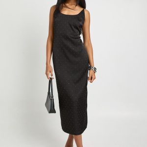 Satin Diamante Midaxi Slip Dress