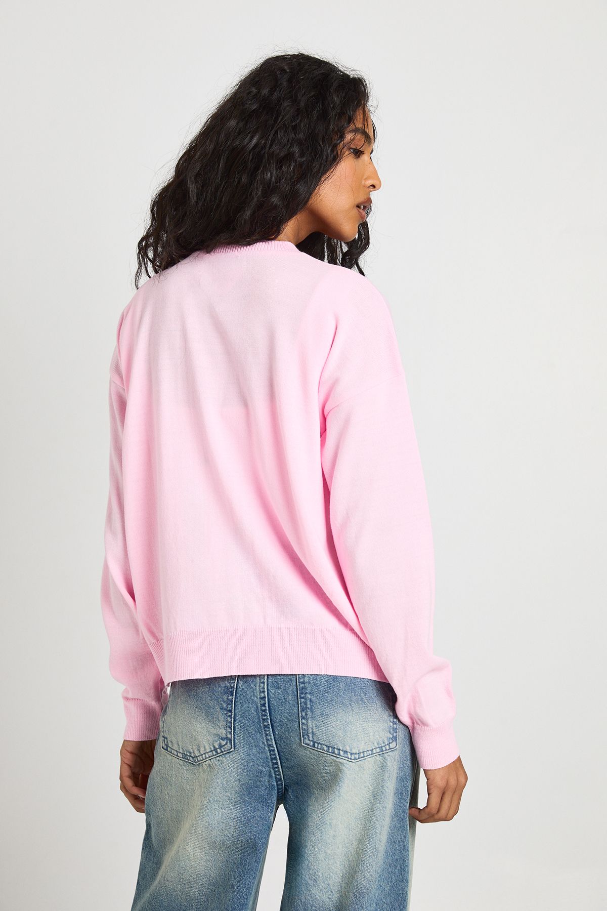 Crew Neck Button Up Cardigan - Image 2