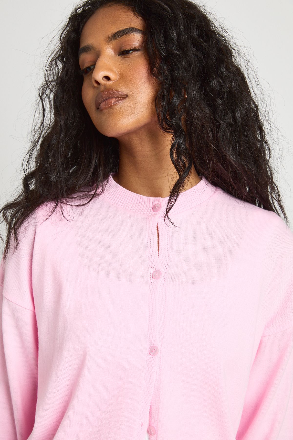 Crew Neck Button Up Cardigan - Image 4