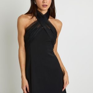 Tall Tulle Halterneck Mini Dress