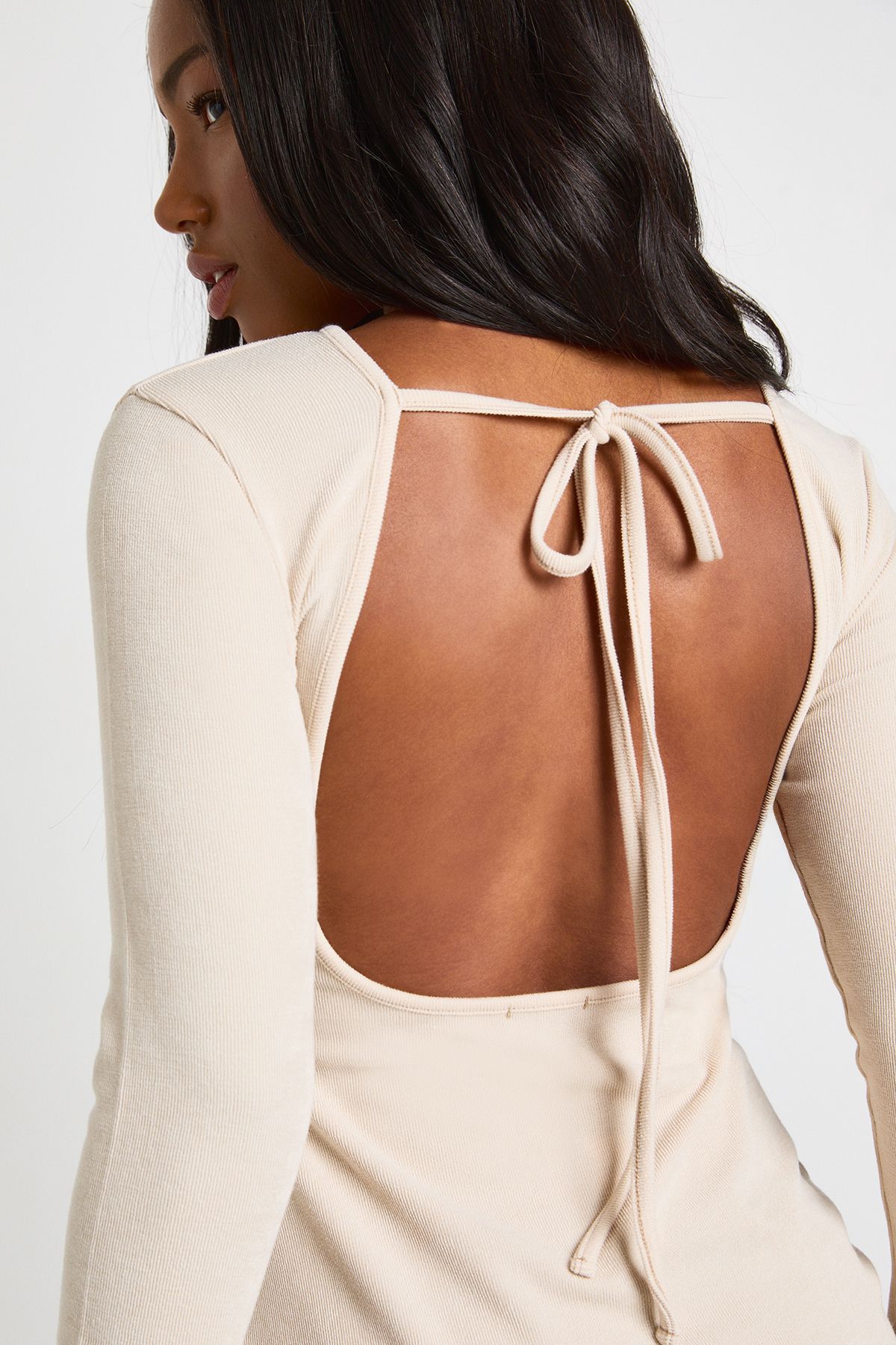 Ribbed Long Sleeve Shift Dress - Image 3
