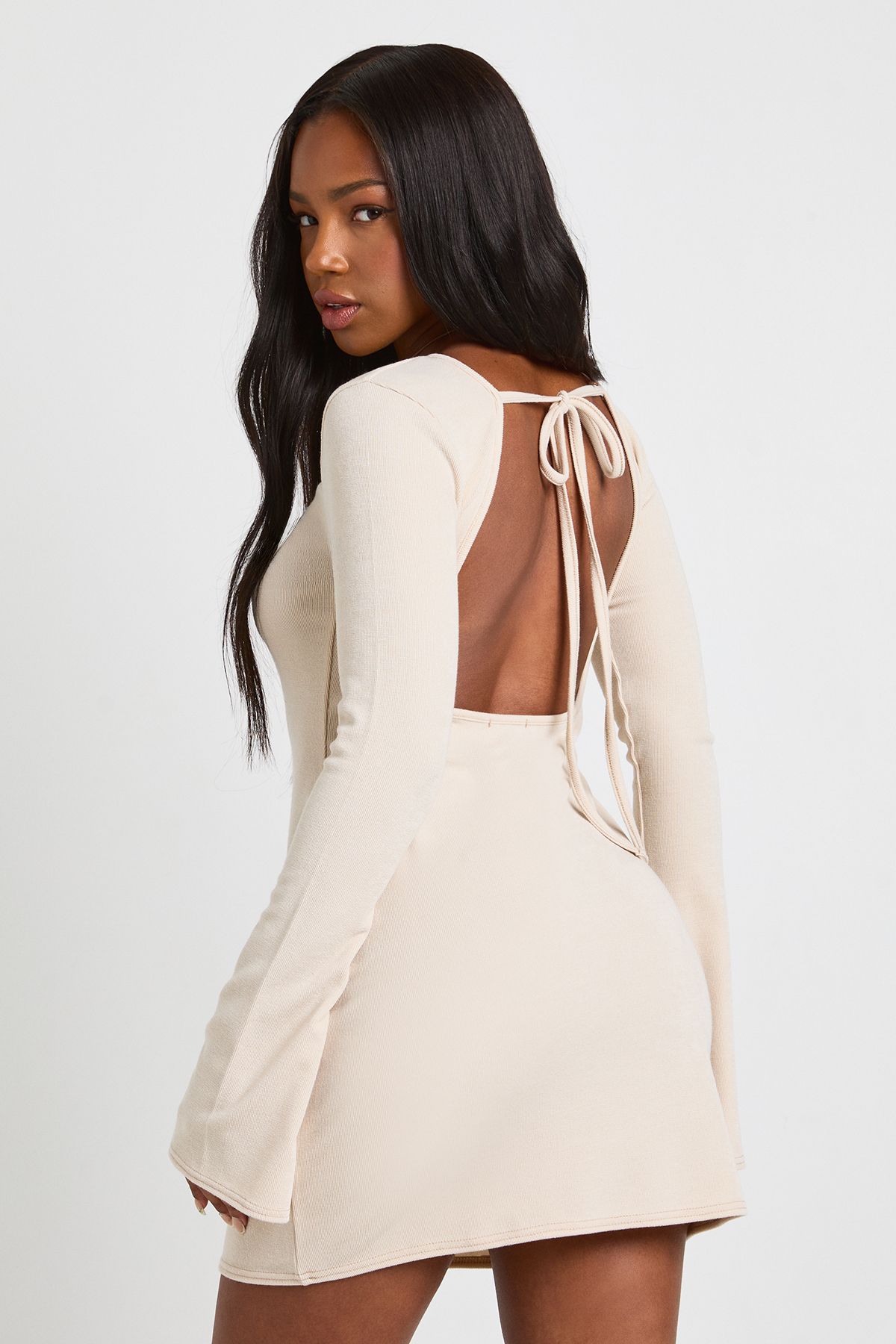 Ribbed Long Sleeve Shift Dress - Image 4