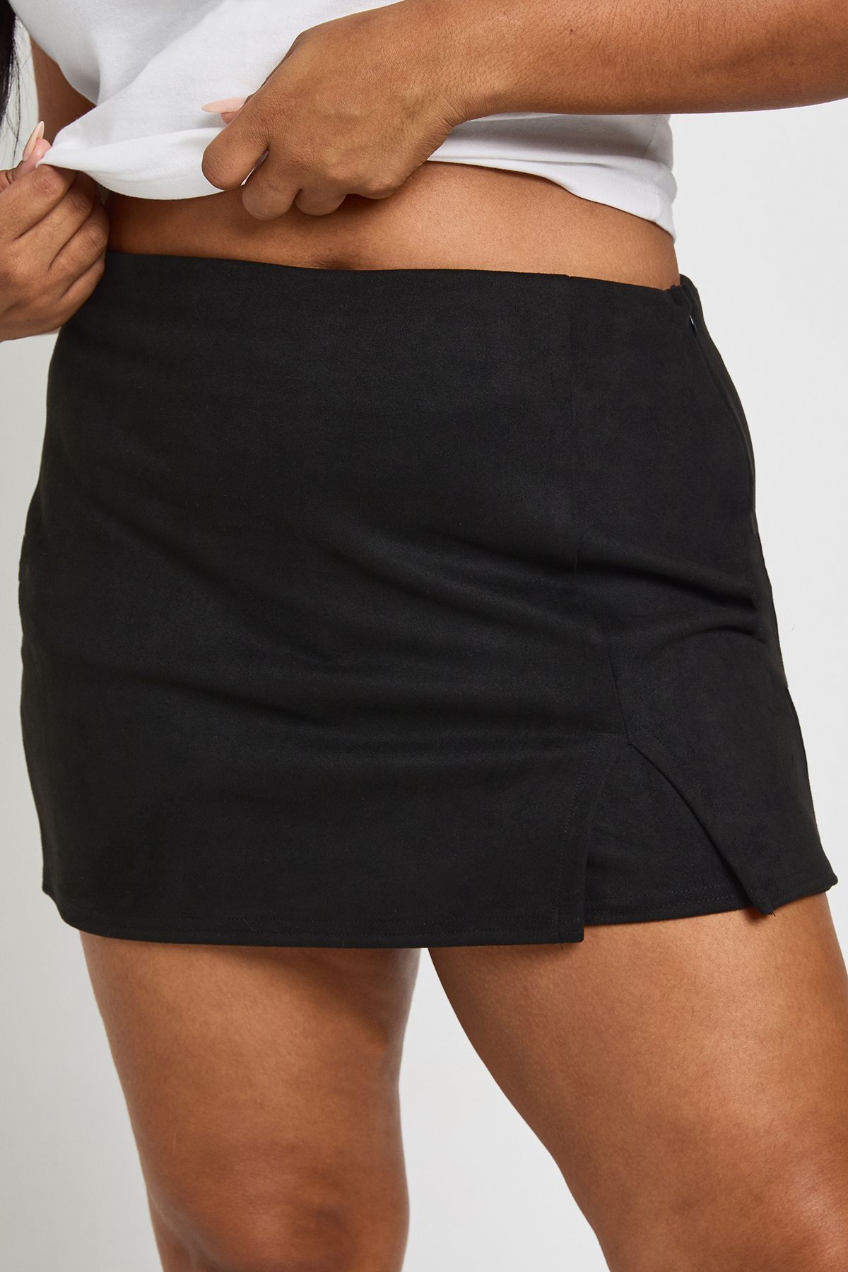 Plus Suede Wrap Skort - Image 4