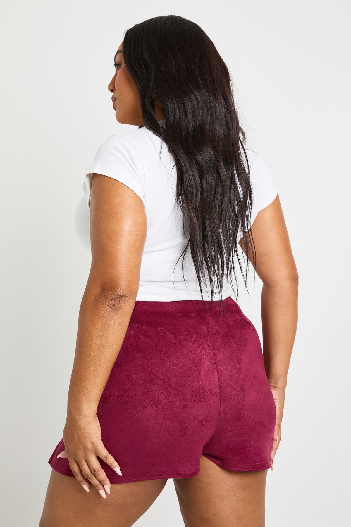 Plus Suede Wrap Skort - Image 2