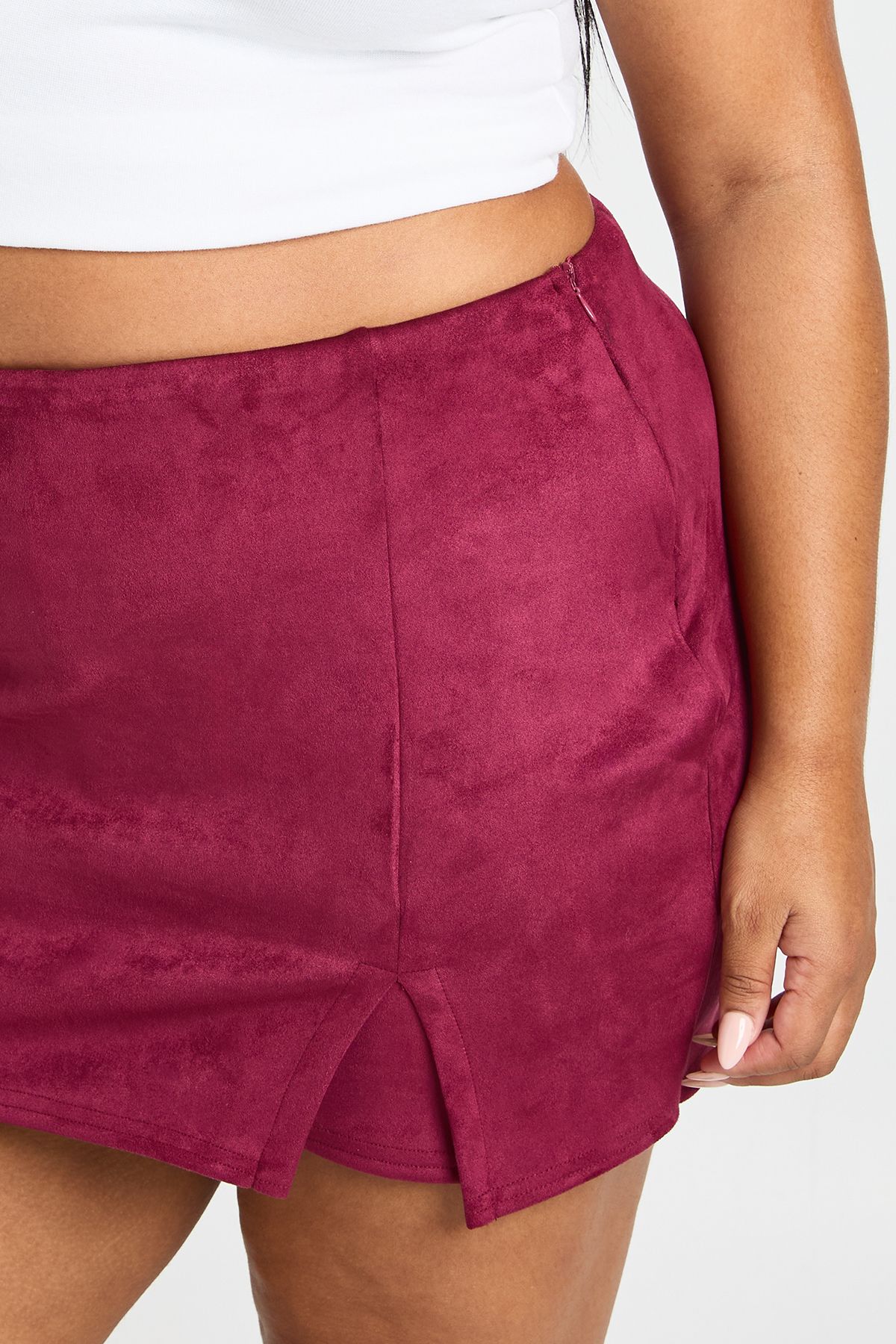 Plus Suede Wrap Skort - Image 4