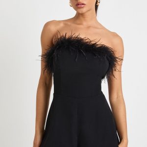 Feather Trim Flippy Playsuit