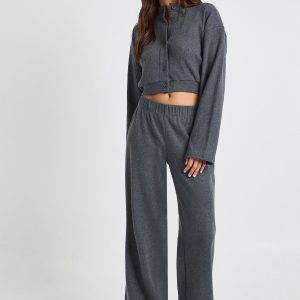 Brushed Rib Boxy Cardigan & Trouser Co Ord