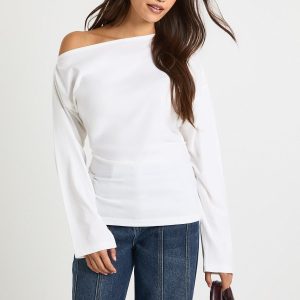 Cinched Waist Off Shoulder T-shirt