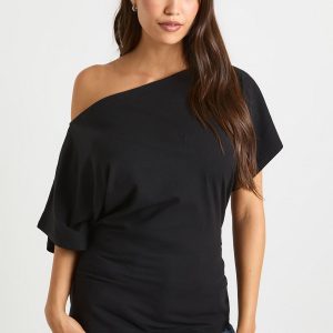 Ruched Side Off Shoulder T-shirt