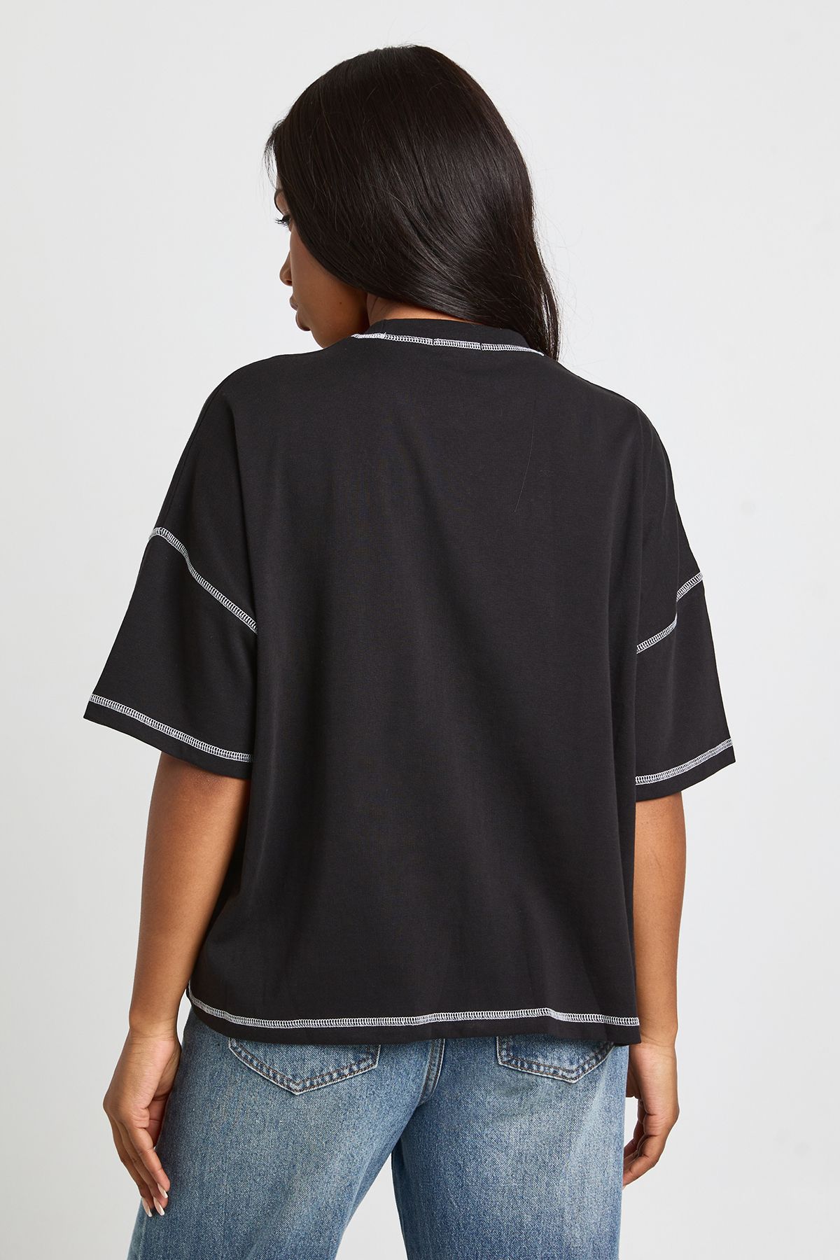 Contrast Stitch Oversized T-shirt - Image 3
