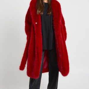 Maxi Belted Faux Fur Coat