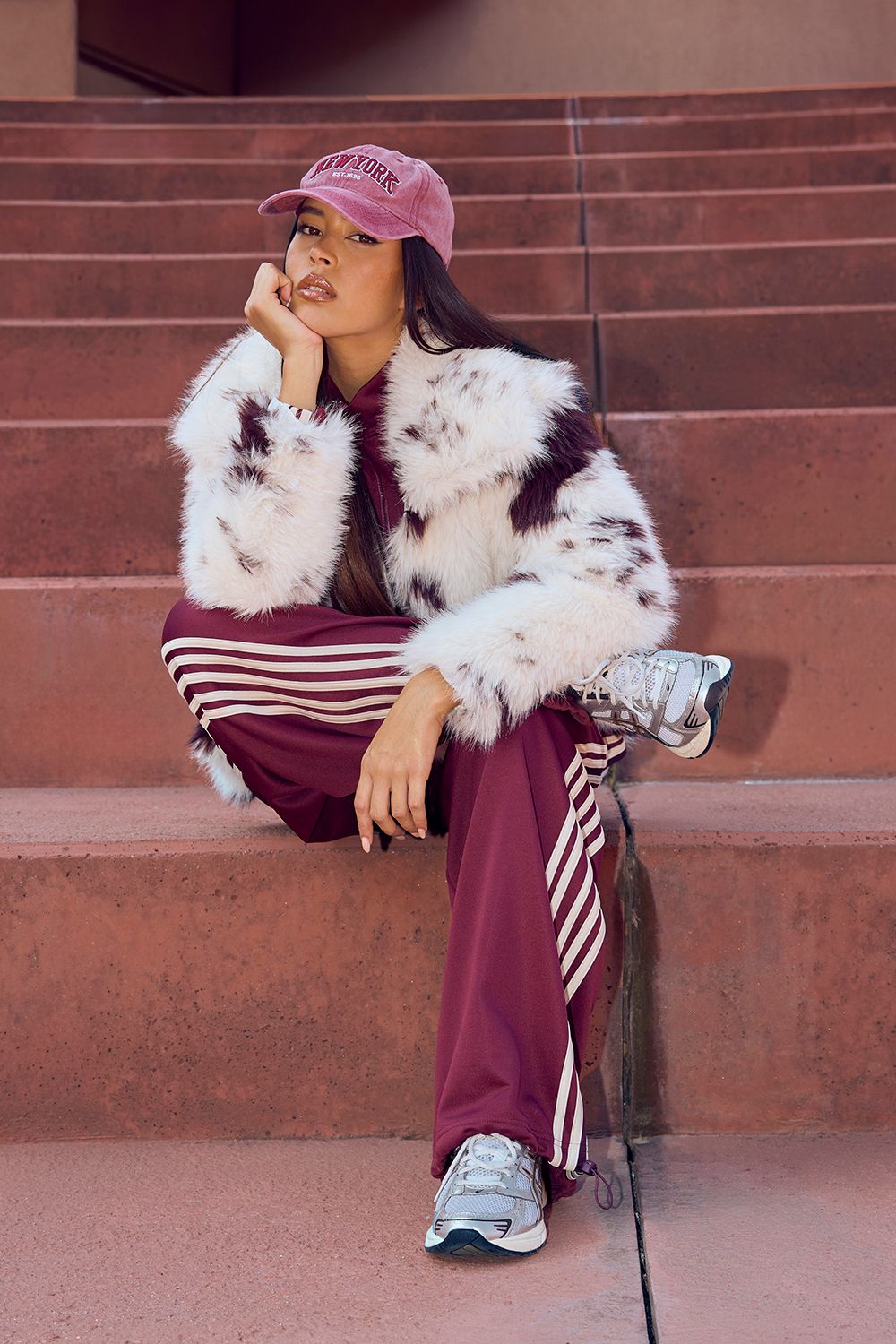 Side Stripe Adjustable Cuff Wide Leg Jogger