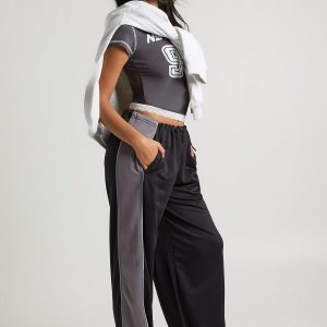 Tricot Contrast Side Panel Adjustable Cuff Jogger