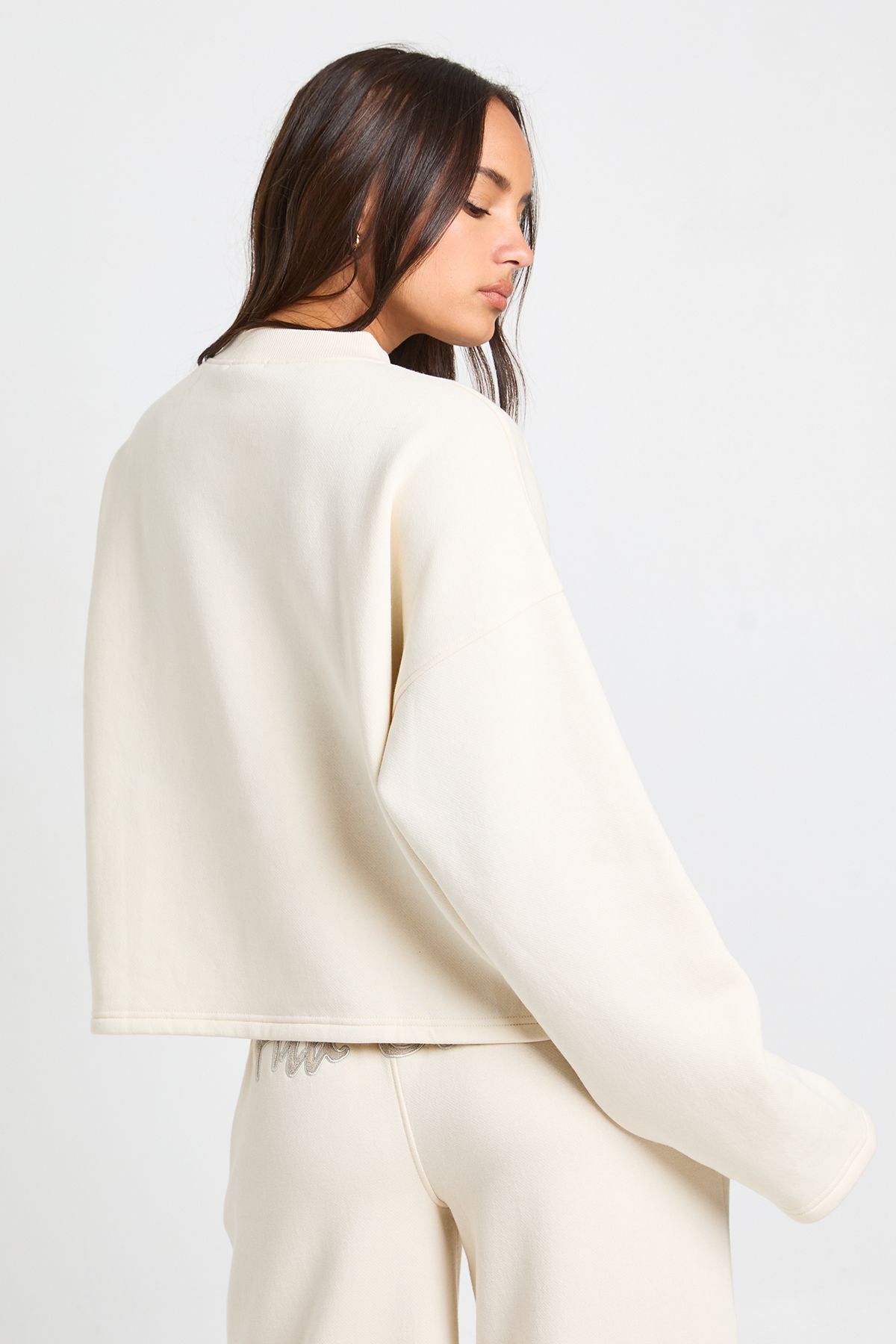 Ath Club Towelling Applique Quarter Zip Sweatshirt - Image 3