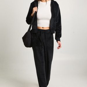 Velour Cropped Fitted Tracksuit