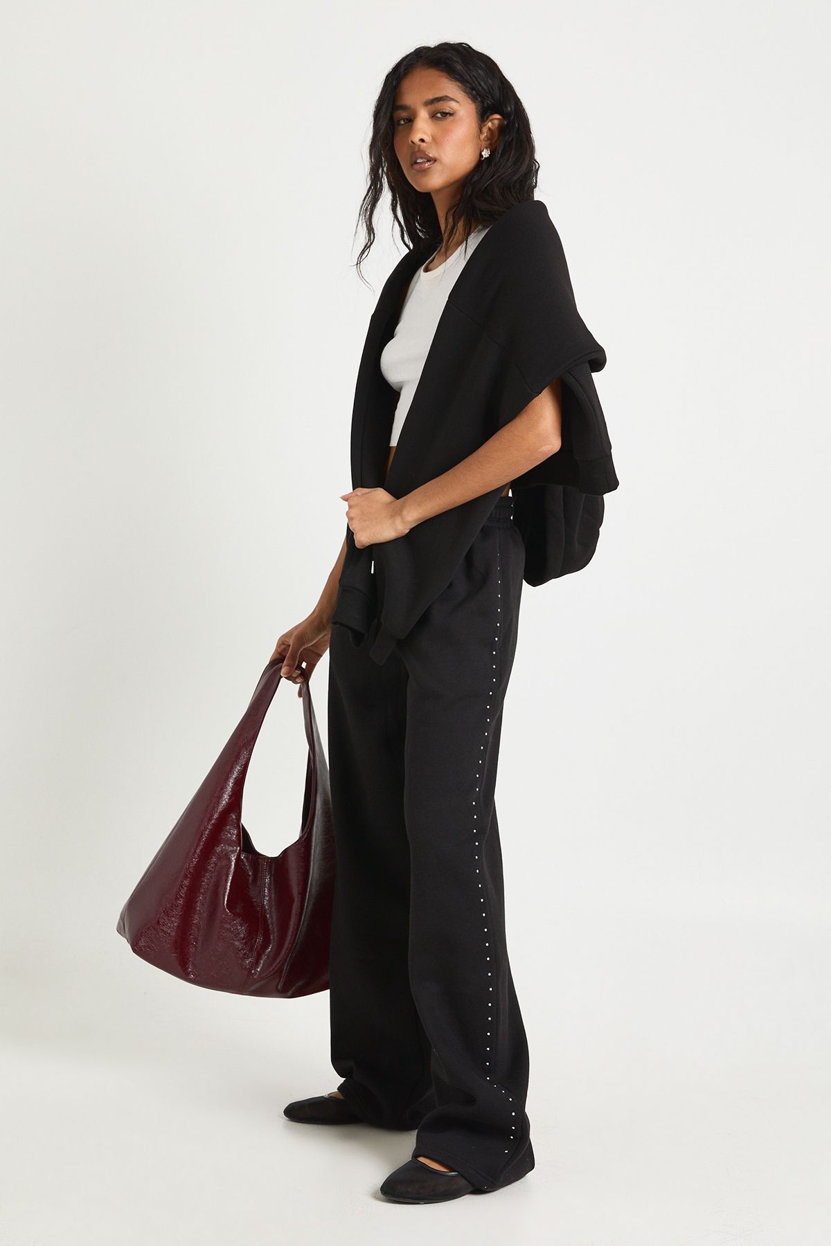 Studded Double Track Straight Leg Joggers