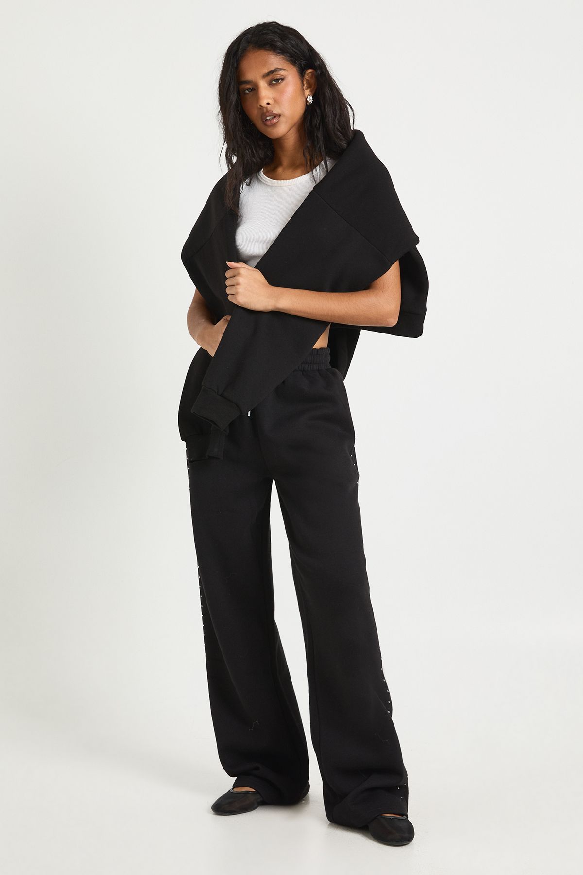 Studded Double Track Straight Leg Joggers - Image 5