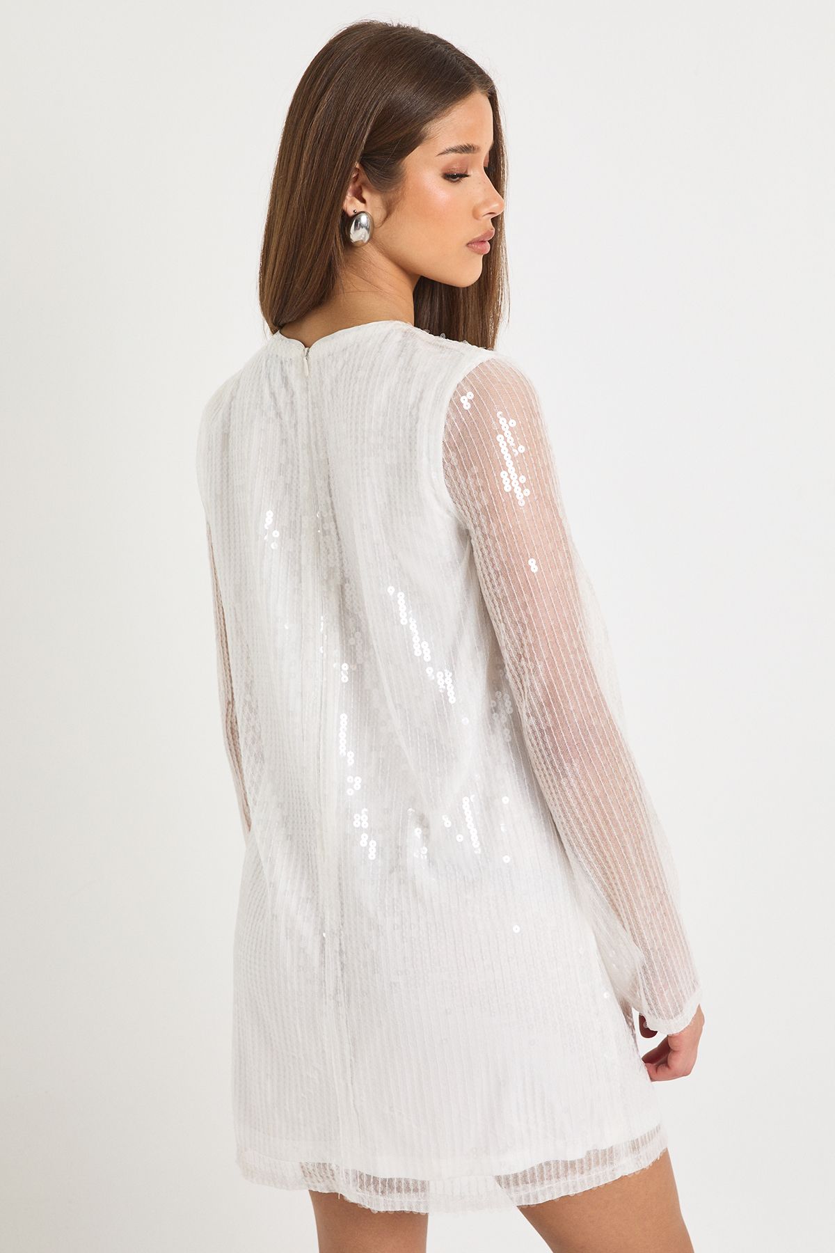 Oversized Sequin Shift Dress - Image 2