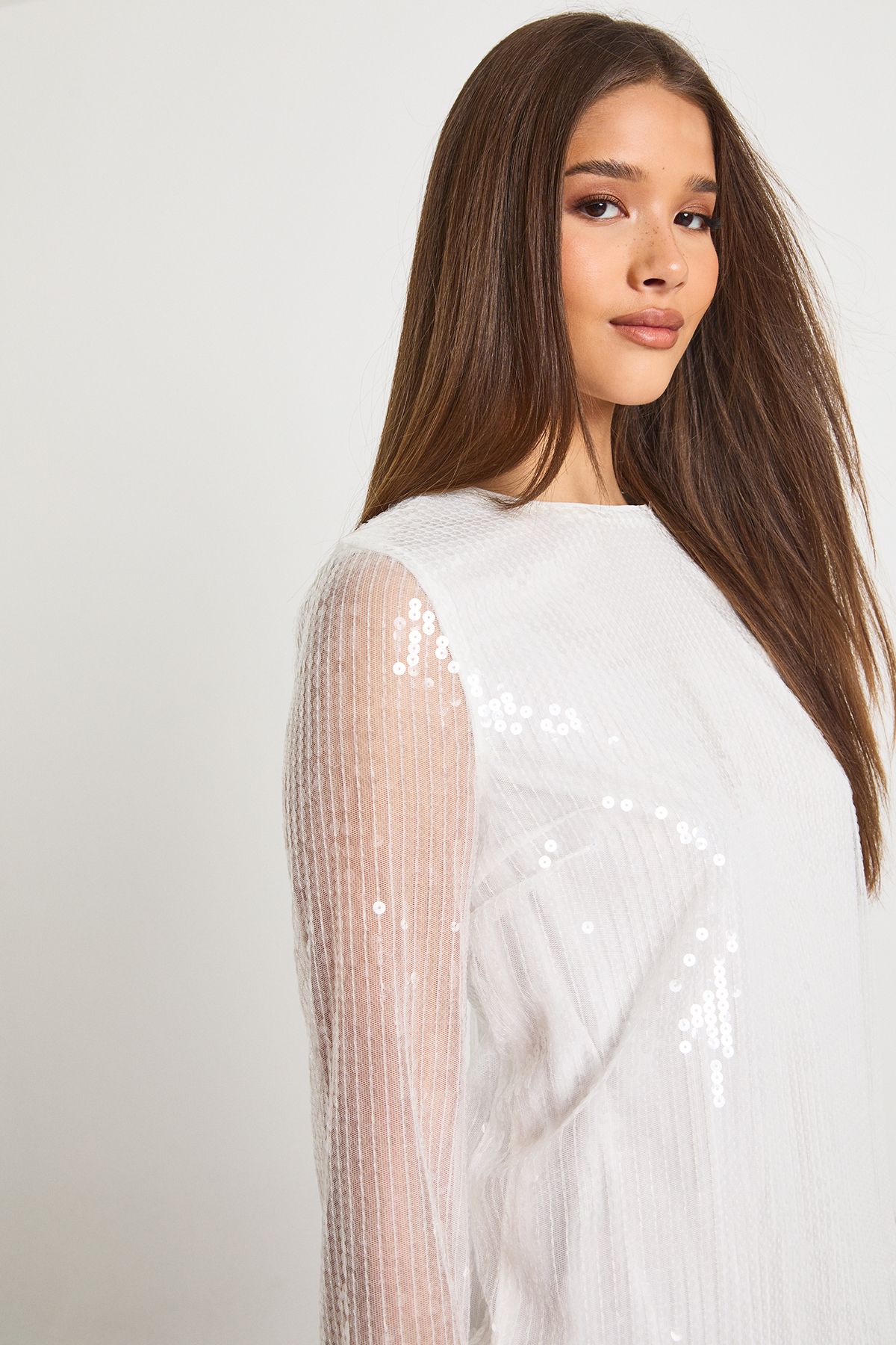 Oversized Sequin Shift Dress - Image 4