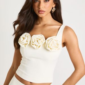 Rosette Trim Corset Top
