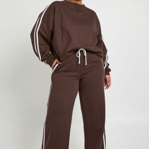 Plus Side Stripe Wide Leg Joggers
