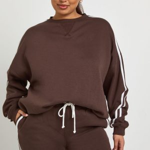 Plus Side Stripe Oversized Sweatshirt