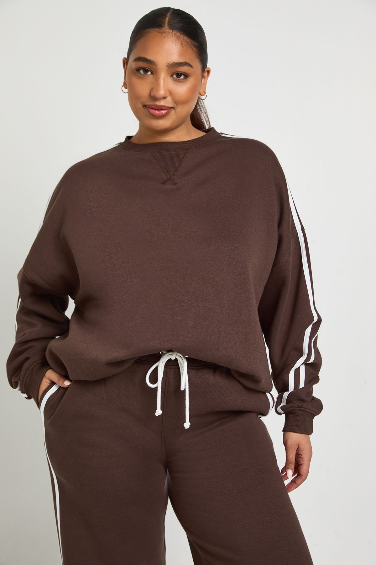 Plus Side Stripe Oversized Sweatshirt