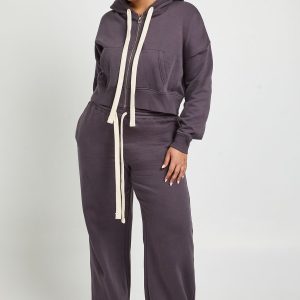 Plus Contrast Drawcord Straight Leg Jogger