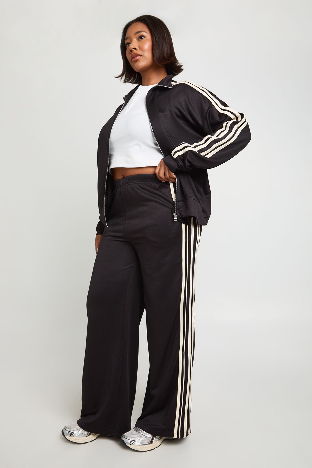 Plus Side Stripe Wide Leg Joggers - Image 3