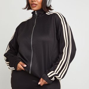 Plus Side Stripe Tricot Zip Up Jacket