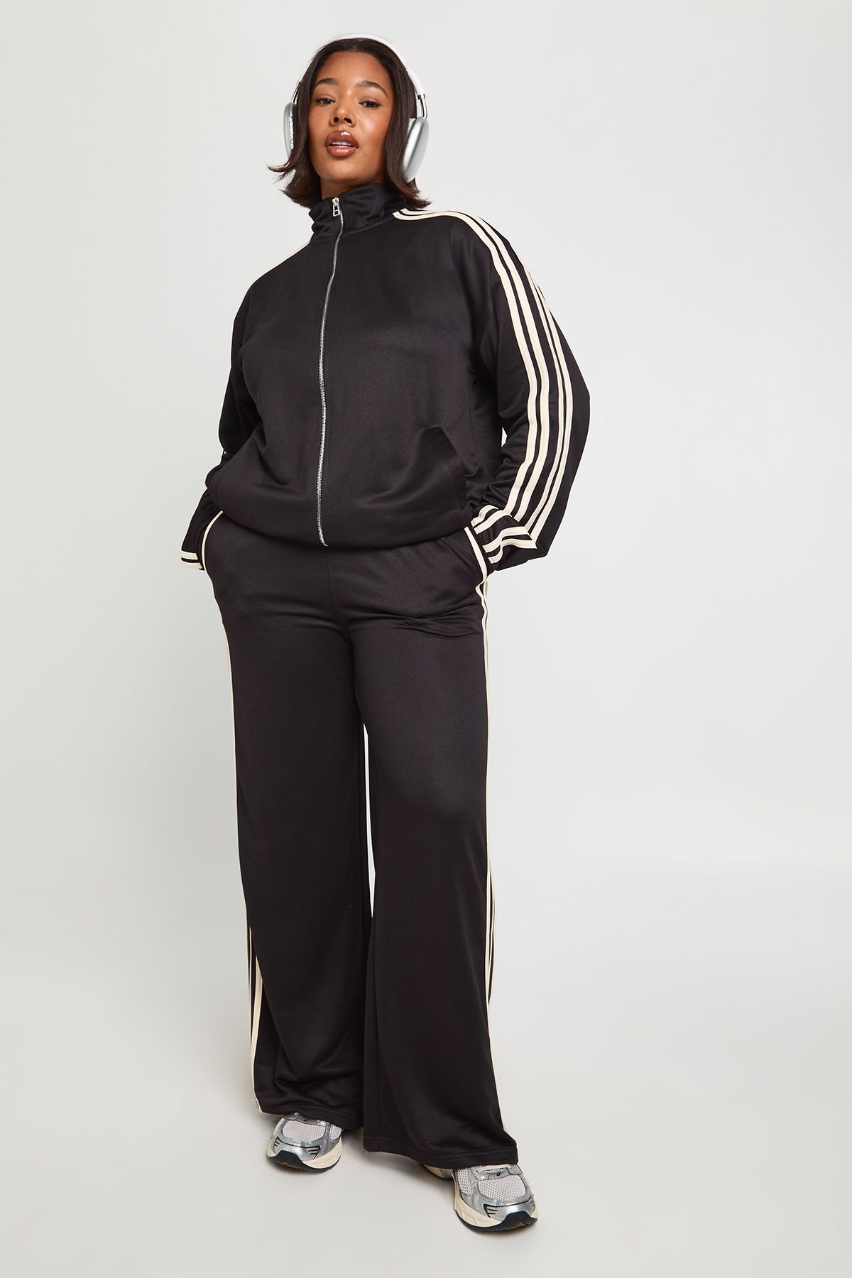 Plus Side Stripe Tricot Zip Up Jacket - Image 3
