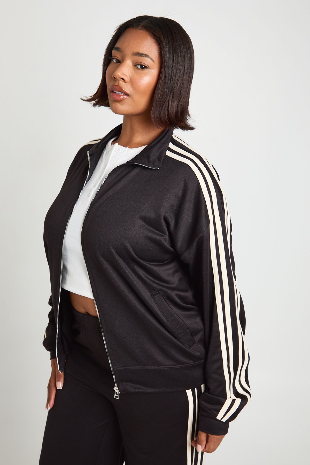 Plus Side Stripe Tricot Zip Up Jacket - Image 4