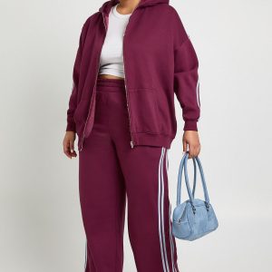 Plus Side Stripe Wide Leg Joggers