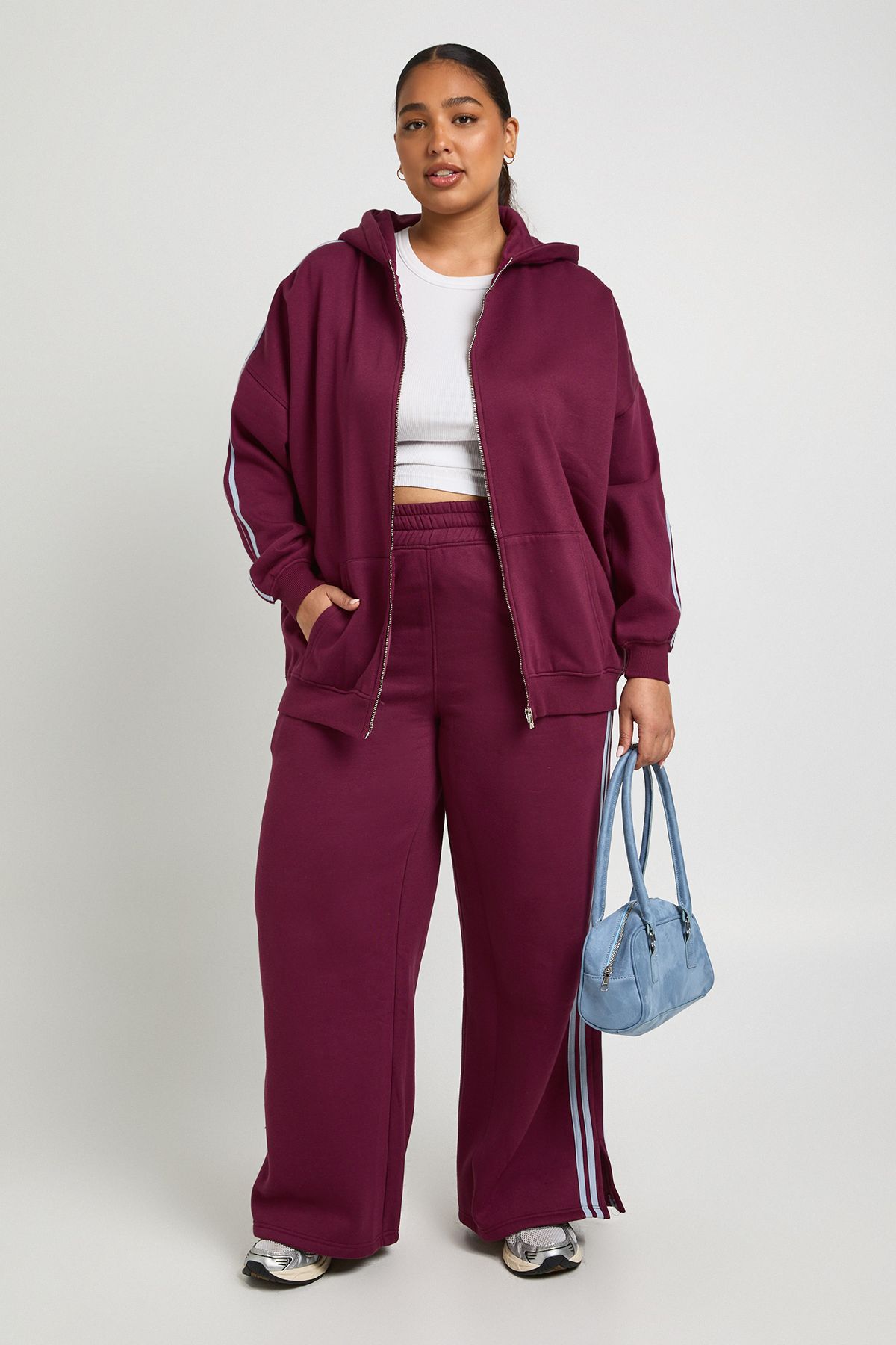 Plus Side Stripe Wide Leg Joggers - Image 3