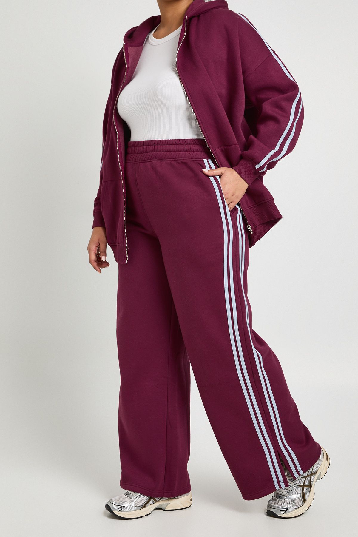 Plus Side Stripe Wide Leg Joggers - Image 4