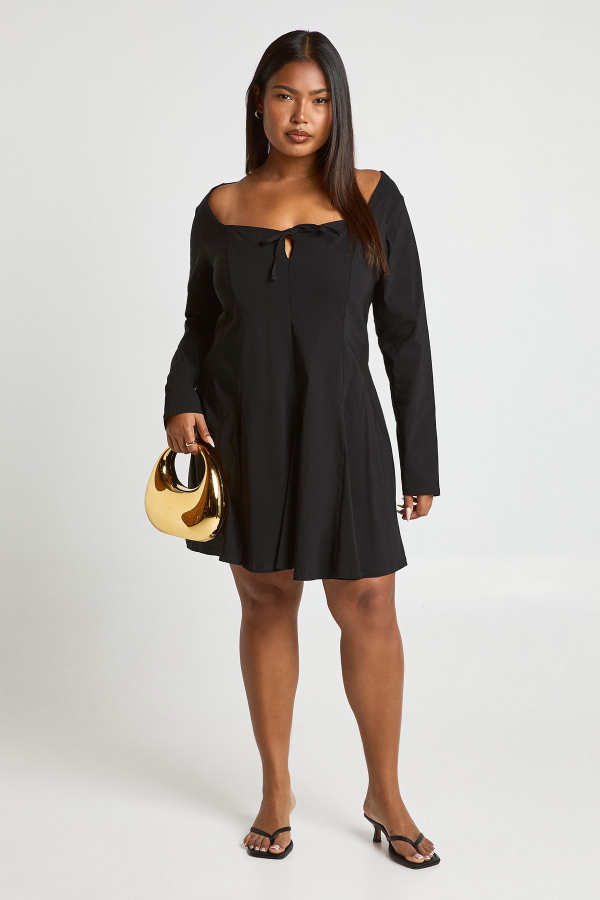 Plus Sweetheart Neckline Godet Skater Dress - Image 3