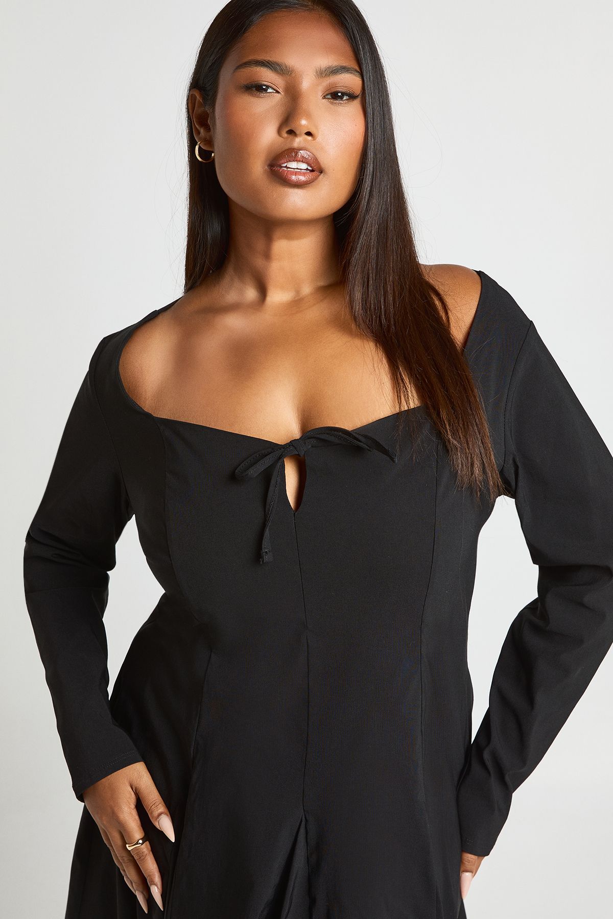 Plus Sweetheart Neckline Godet Skater Dress - Image 4