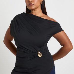 Plus Gold Trim Off Shoulder Top
