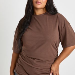 Plus Ruched Side Oversized T-Shirt