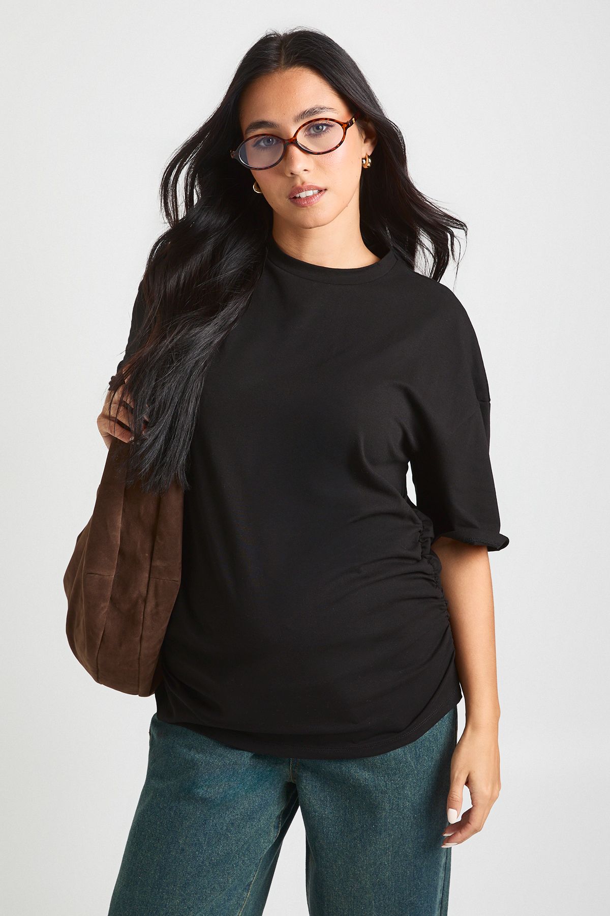 Maternity Ruched Side Oversized T-Shirt