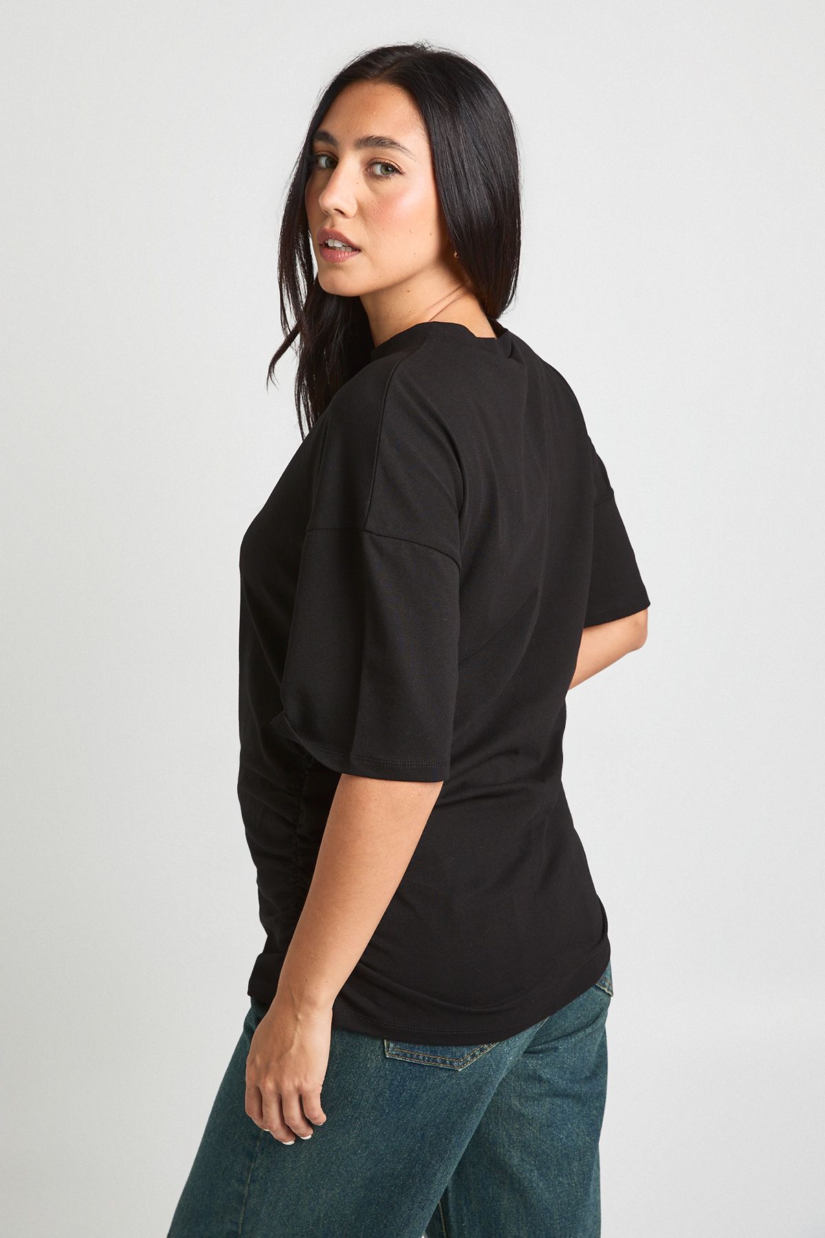 Maternity Ruched Side Oversized T-Shirt - Image 2